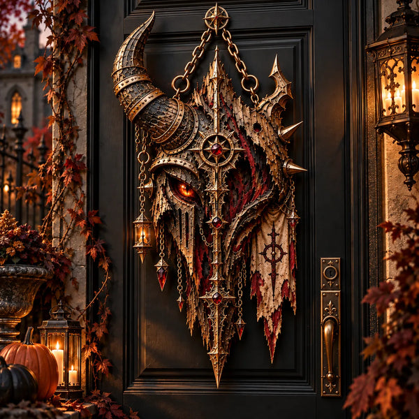Gilded Sentinel - Horned Silhouette Heteromorphic Wood Sign - main