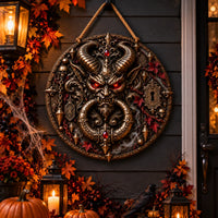 The Keeper of the Threshold - A Study in Gothic Relief and Crimson Detail