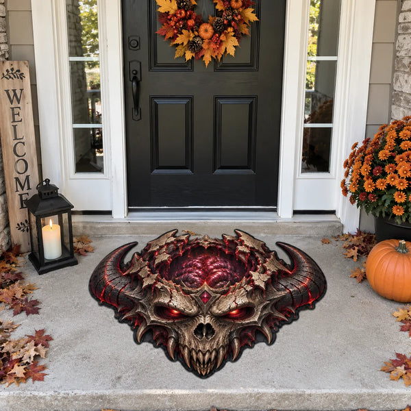 Molten Skull Threshold - Horned Demon Doormat Built for Impact - main