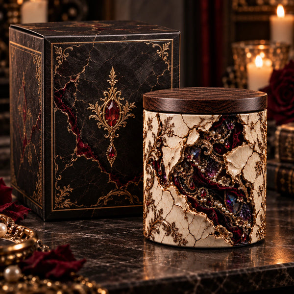 Beauty Lives in Ruin - Cracked Porcelain Gilded Candle - main