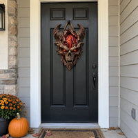 Ember Fracture - Horned Skull Heteromorphic Wood Sign