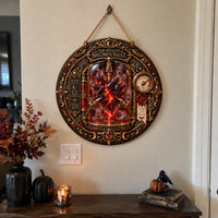The Witch's Specimen Vault - Crimson Relic Round Wood Sign