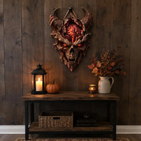 Ember Fracture - Horned Skull Heteromorphic Wood Sign